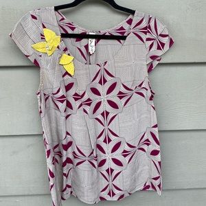 Floreat for Anthropologie geometric blouse